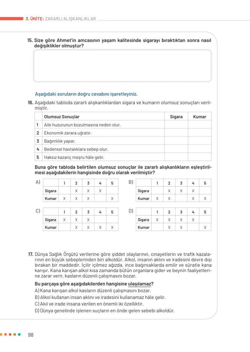 6. Sınıf Din Kültürü ve Ahlak Bilgisi Ders Kitabı Cevapları Meb Yayınları Sayfa 98