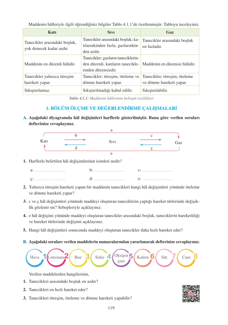 6. Sınıf Fen Bilimleri Ders Kitabı Cevapları Adım Adım Yayınları Sayfa 119
