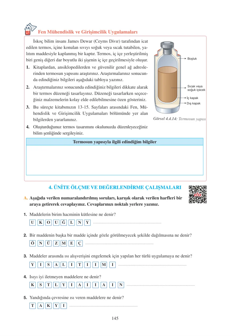 6. Sınıf Fen Bilimleri Ders Kitabı Cevapları Adım Adım Yayınları Sayfa 145
