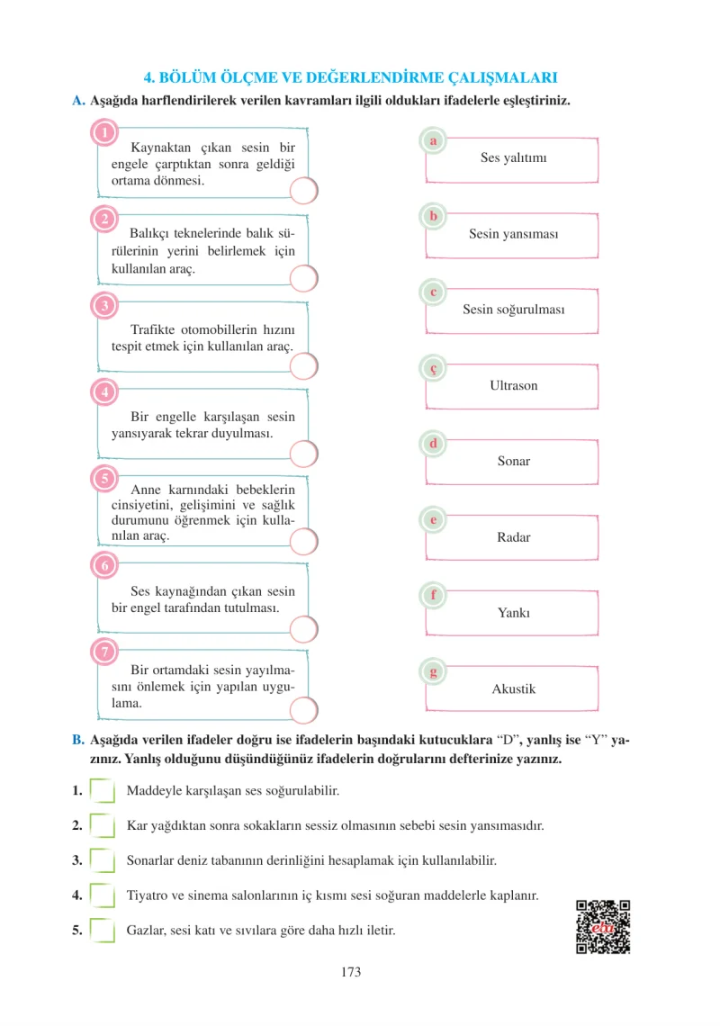 6. Sınıf Fen Bilimleri Ders Kitabı Cevapları Adım Adım Yayınları Sayfa 173