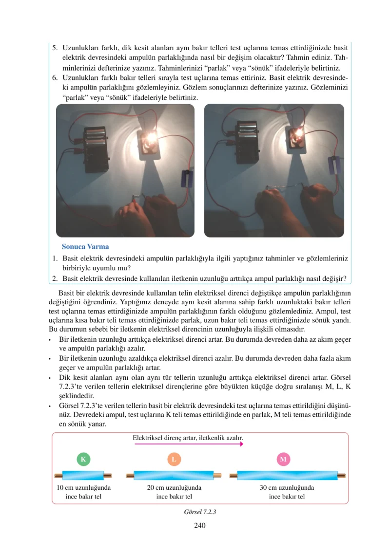6. Sınıf Fen Bilimleri Ders Kitabı Cevapları Adım Adım Yayınları Sayfa 240