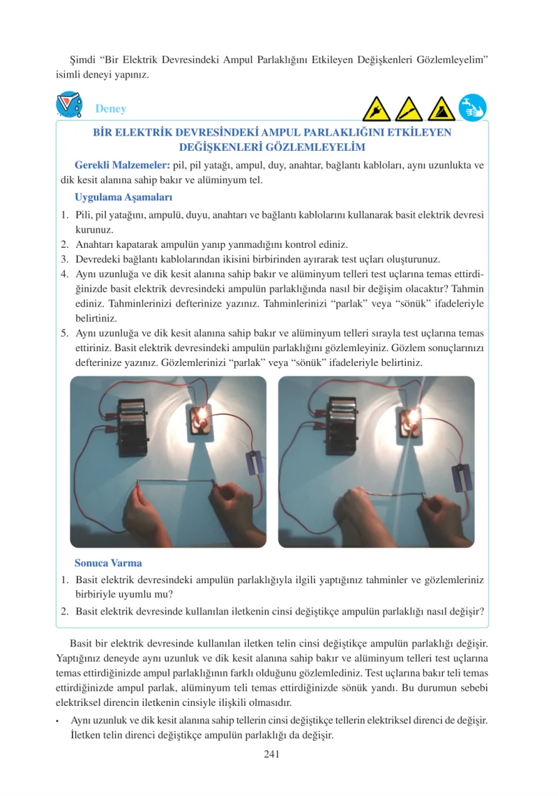 6. Sınıf Fen Bilimleri Ders Kitabı Cevapları Adım Adım Yayınları Sayfa 241