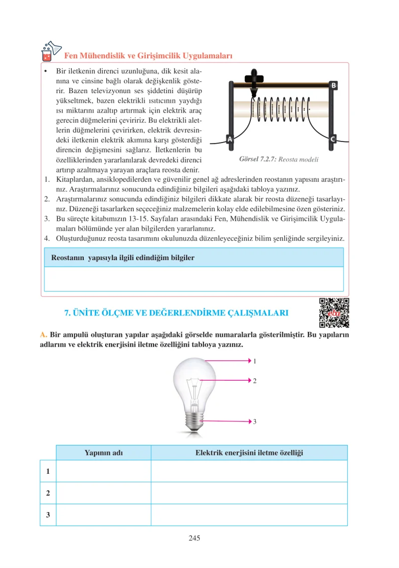 6. Sınıf Fen Bilimleri Ders Kitabı Cevapları Adım Adım Yayınları Sayfa 245