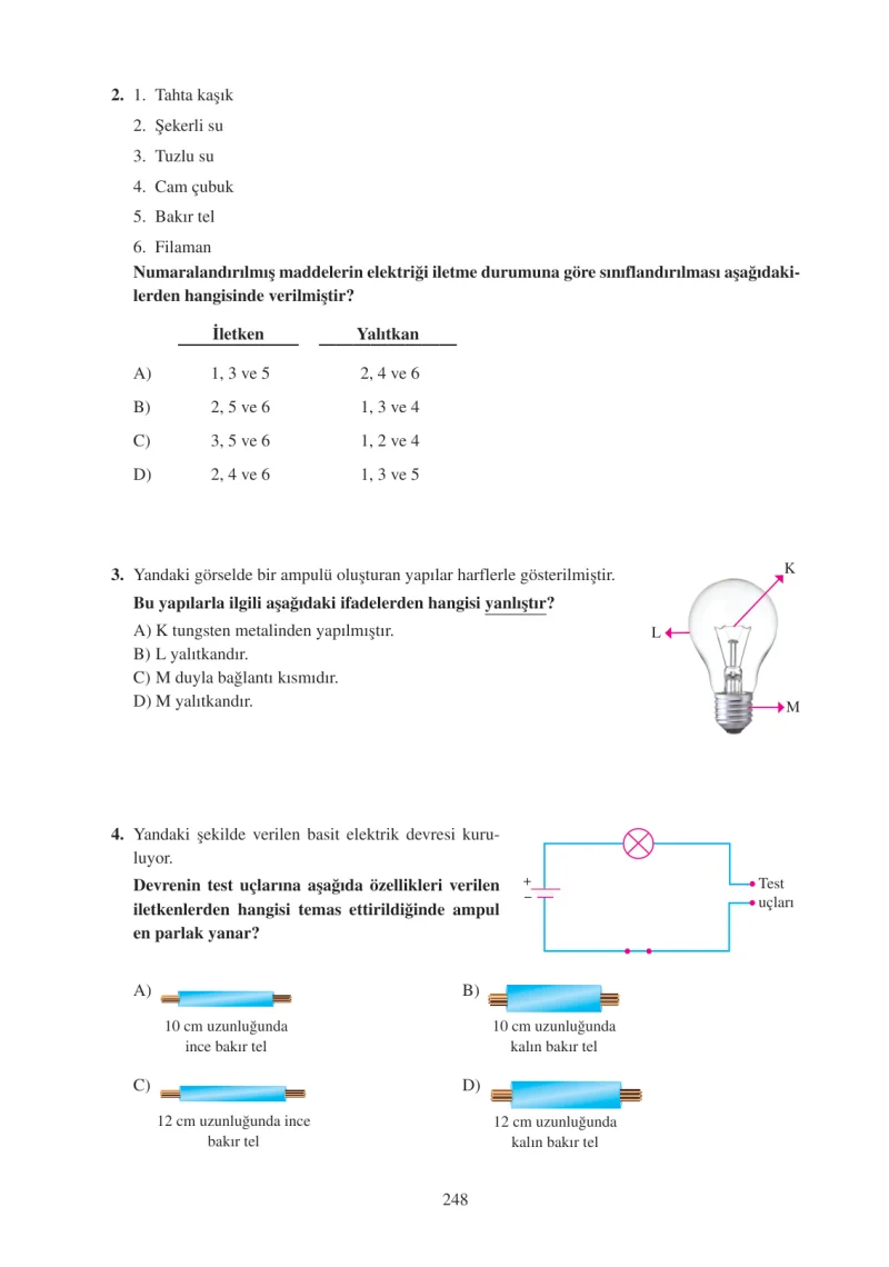6. Sınıf Fen Bilimleri Ders Kitabı Cevapları Adım Adım Yayınları Sayfa 248