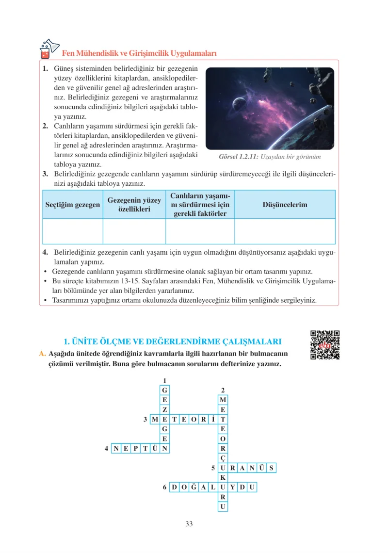 6. Sınıf Fen Bilimleri Ders Kitabı Cevapları Adım Adım Yayınları Sayfa 33