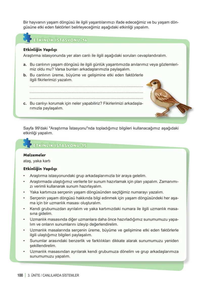 6. Sınıf Fen Bilimleri Ders Kitabı Cevapları Meb Yayınları 1. Kitap Sayfa 100
