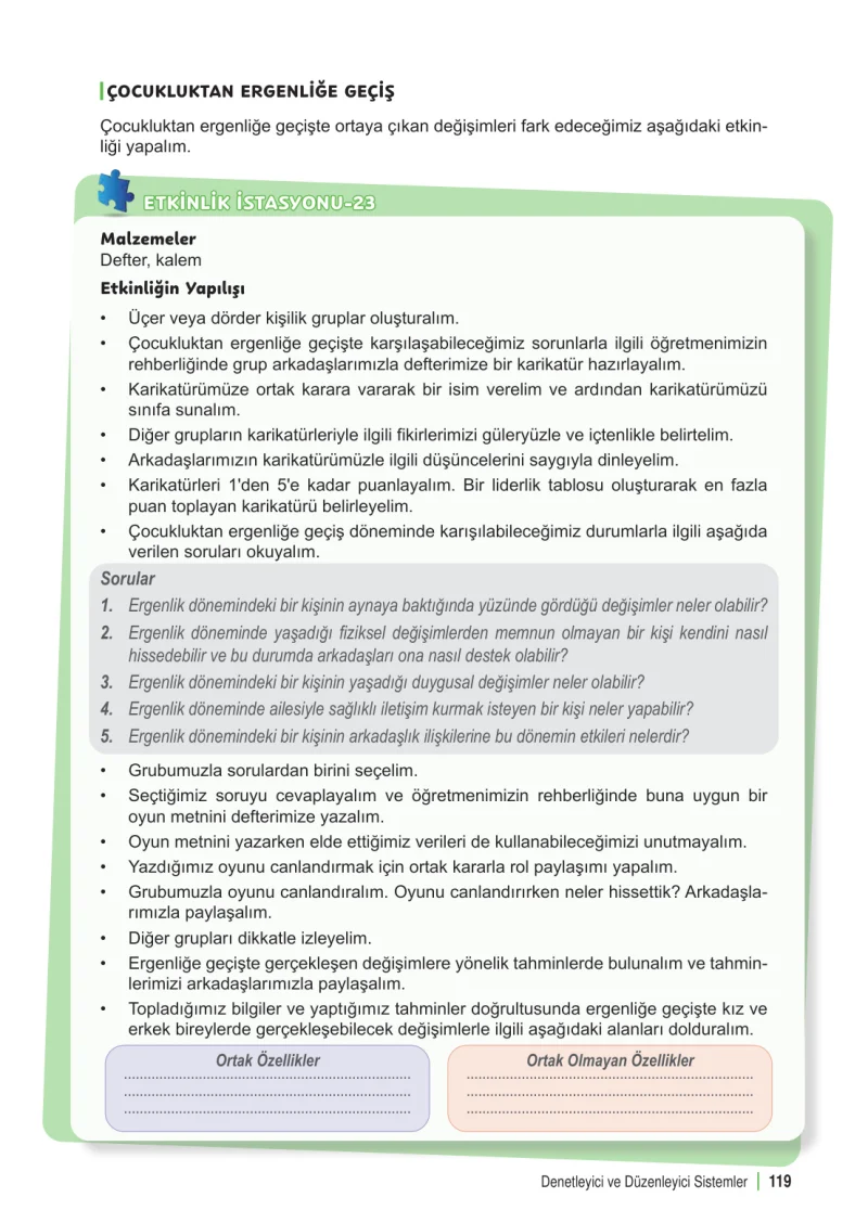 6. Sınıf Fen Bilimleri Ders Kitabı Cevapları Meb Yayınları 1. Kitap Sayfa 119