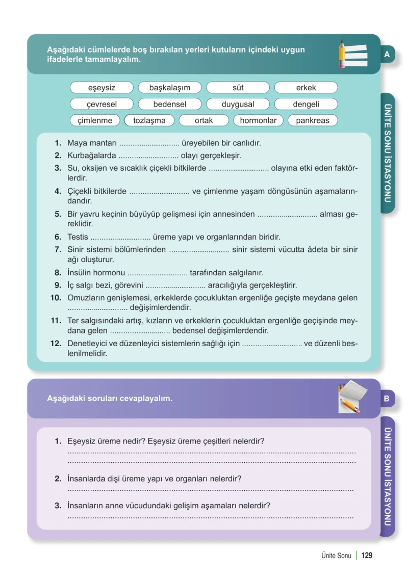 6. Sınıf Fen Bilimleri Ders Kitabı Cevapları Meb Yayınları 1. Kitap Sayfa 129