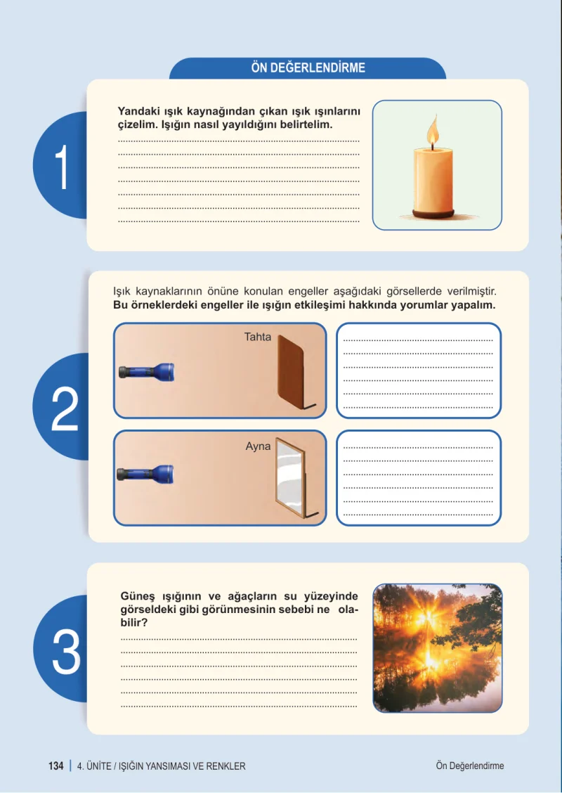 6. Sınıf Fen Bilimleri Ders Kitabı Cevapları Meb Yayınları 1. Kitap Sayfa 134