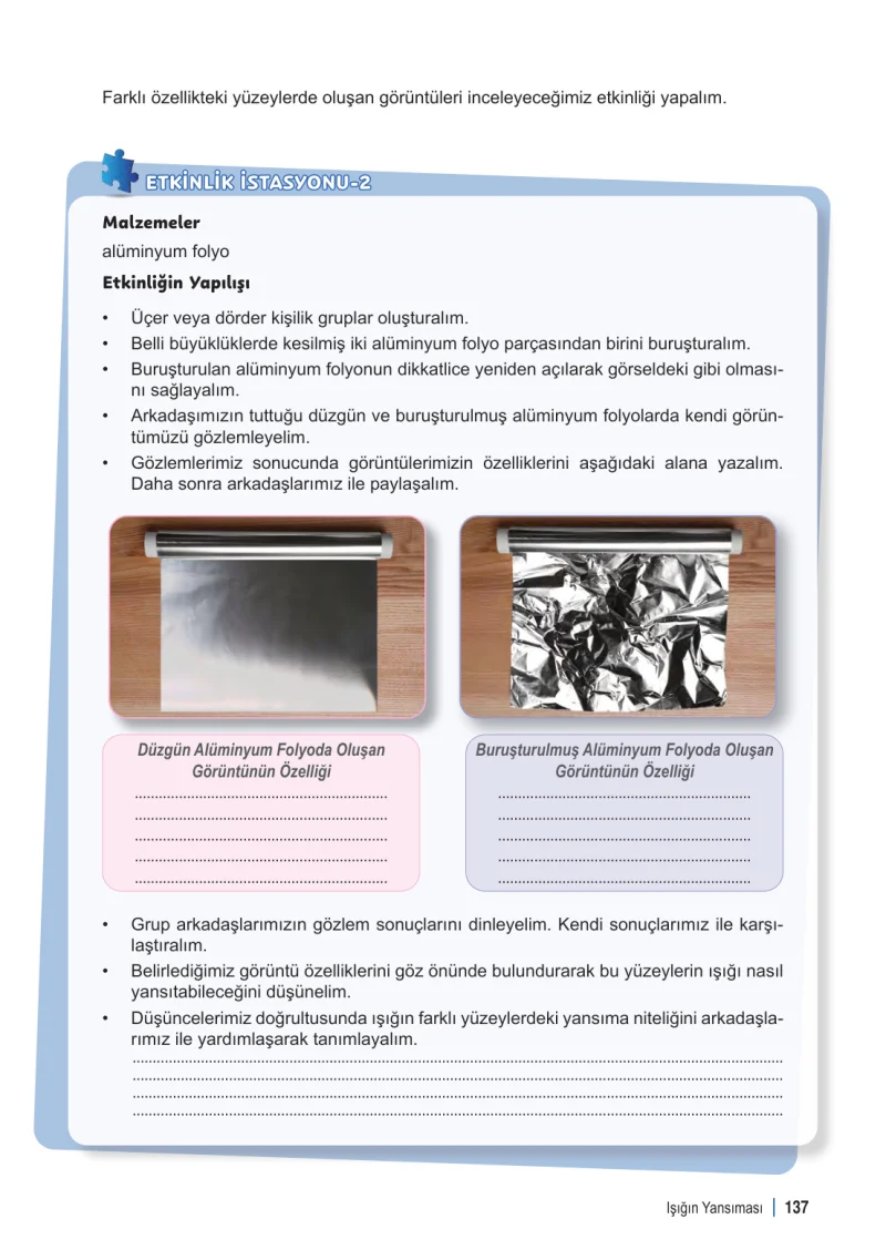6. Sınıf Fen Bilimleri Ders Kitabı Cevapları Meb Yayınları 1. Kitap Sayfa 137