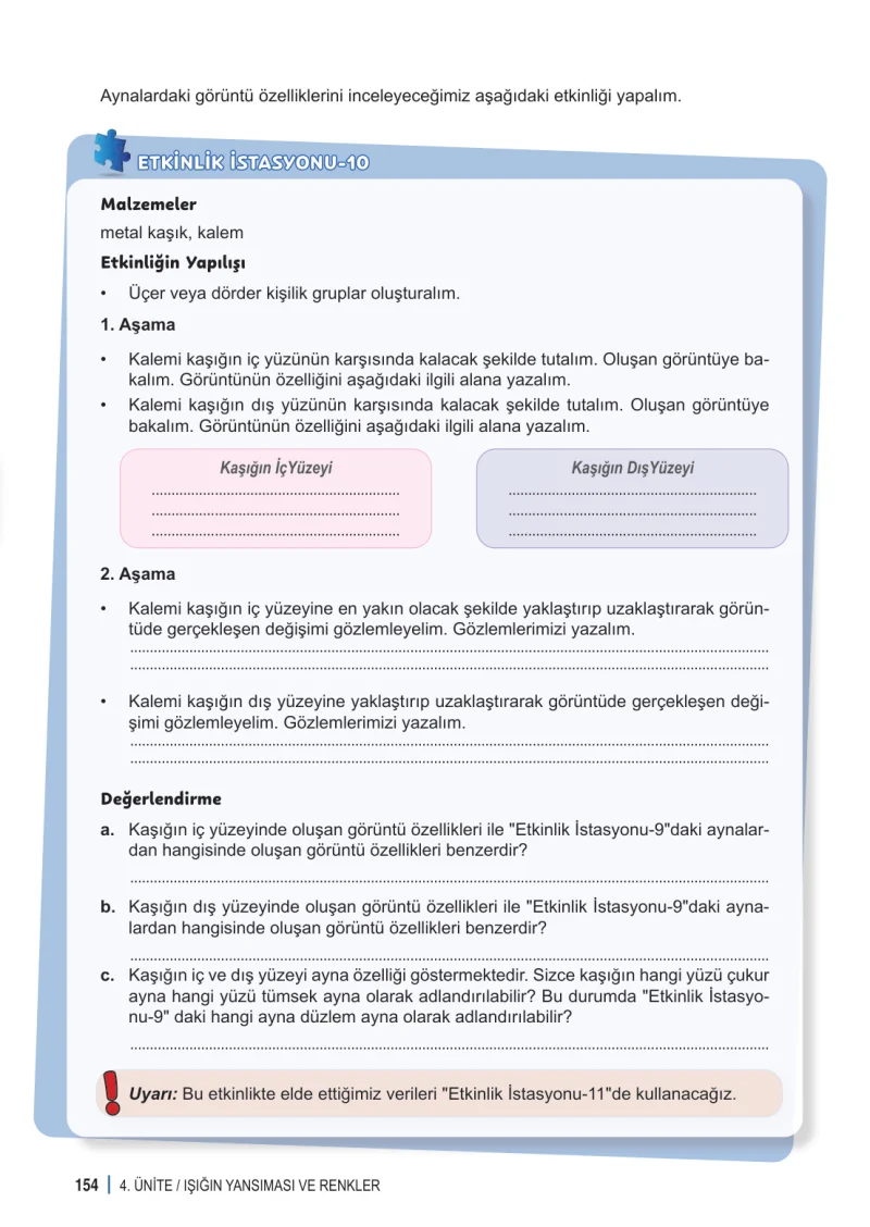 6. Sınıf Fen Bilimleri Ders Kitabı Cevapları Meb Yayınları 1. Kitap Sayfa 154