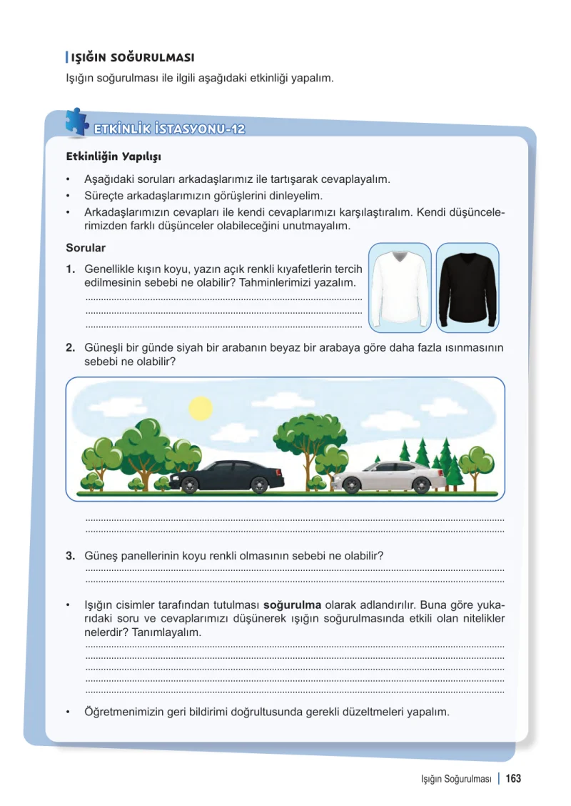 6. Sınıf Fen Bilimleri Ders Kitabı Cevapları Meb Yayınları 1. Kitap Sayfa 163