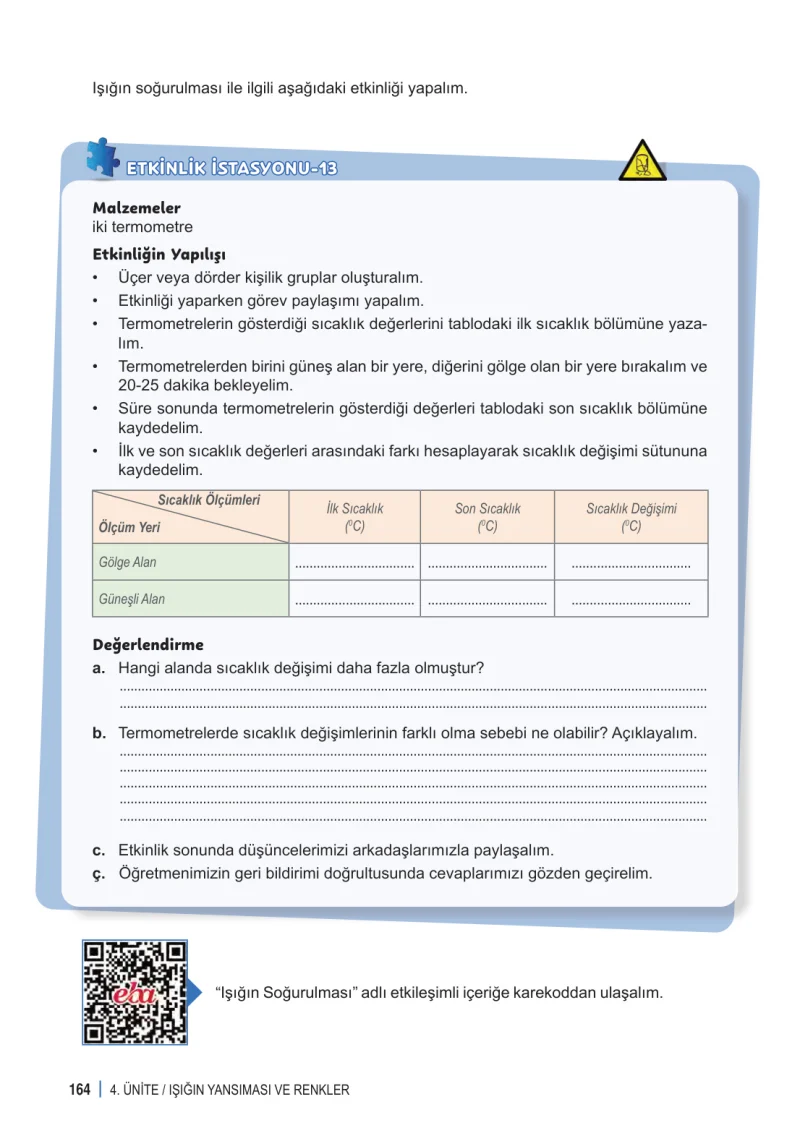 6. Sınıf Fen Bilimleri Ders Kitabı Cevapları Meb Yayınları 1. Kitap Sayfa 164