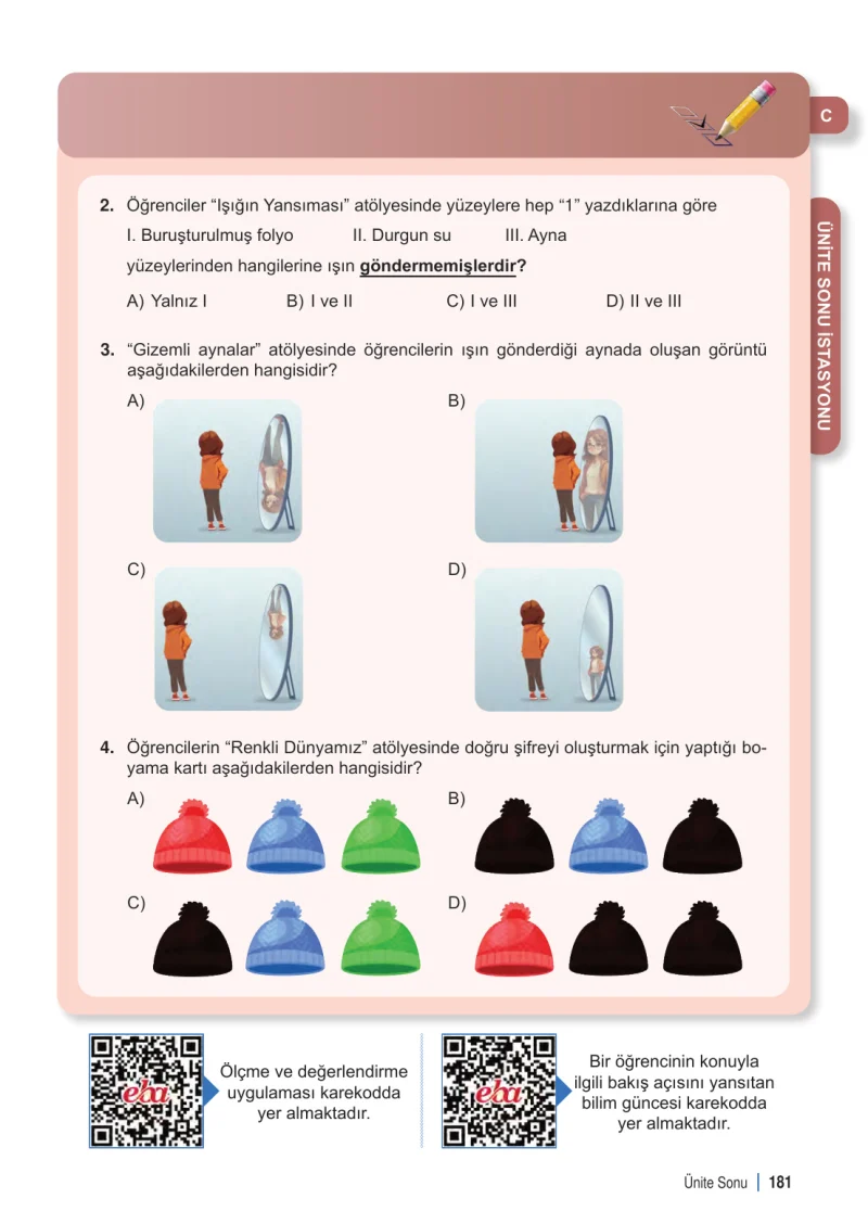 6. Sınıf Fen Bilimleri Ders Kitabı Cevapları Meb Yayınları 1. Kitap Sayfa 181