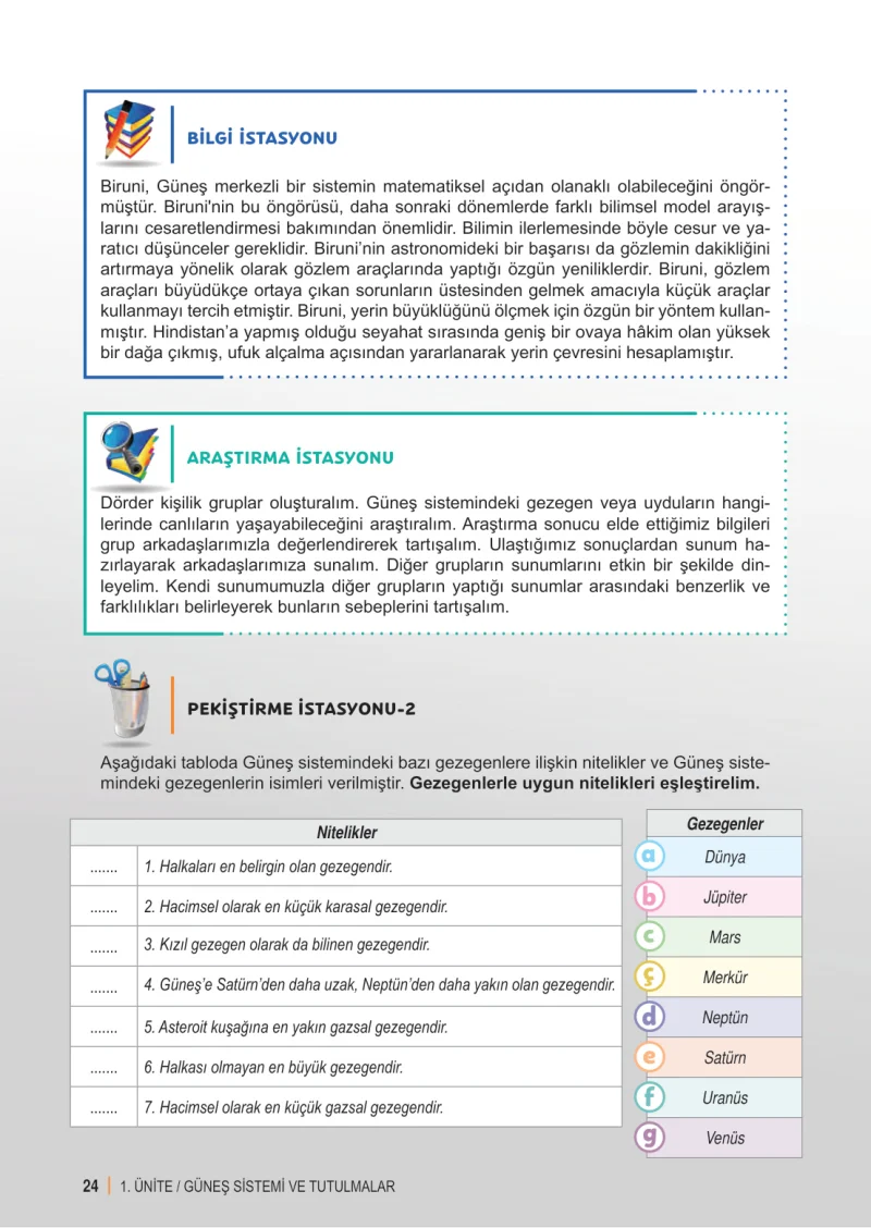 6. Sınıf Fen Bilimleri Ders Kitabı Cevapları Meb Yayınları 1. Kitap Sayfa 24