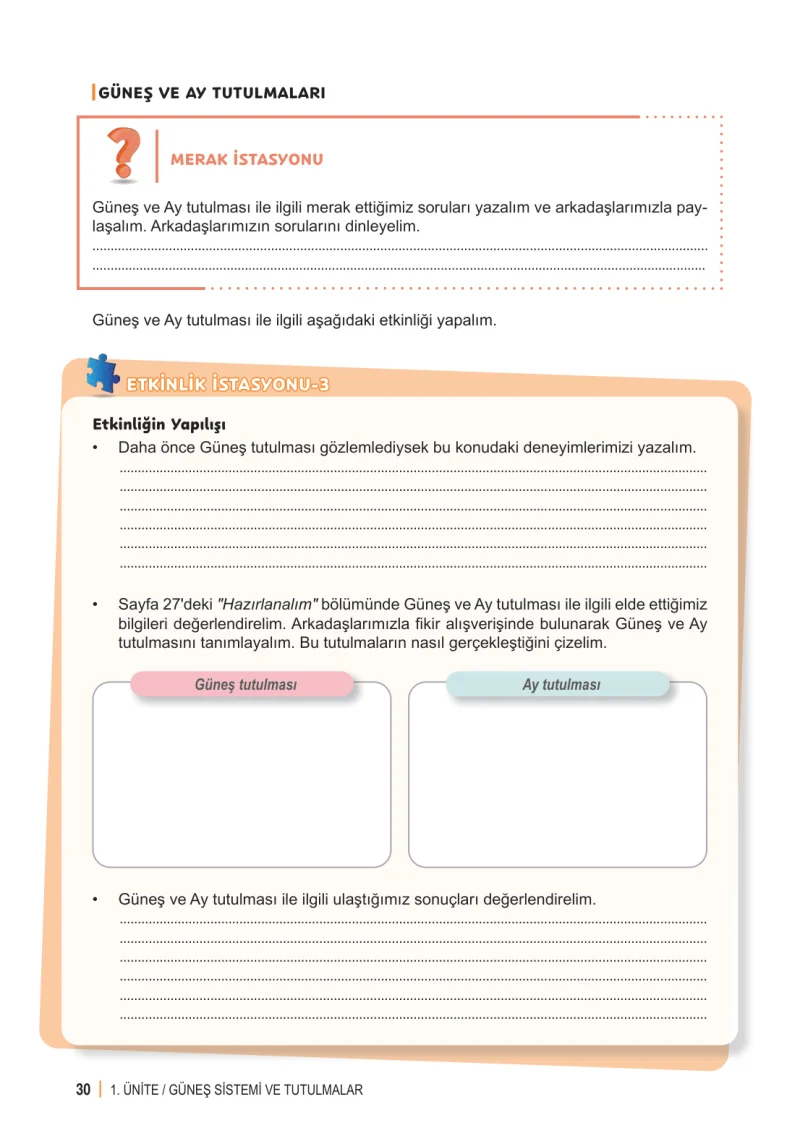 6. Sınıf Fen Bilimleri Ders Kitabı Cevapları Meb Yayınları 1. Kitap Sayfa 30