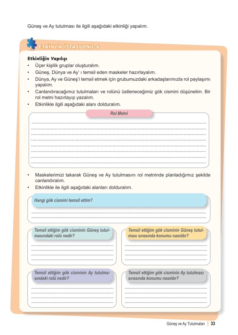 6. Sınıf Fen Bilimleri Ders Kitabı Cevapları Meb Yayınları 1. Kitap Sayfa 33