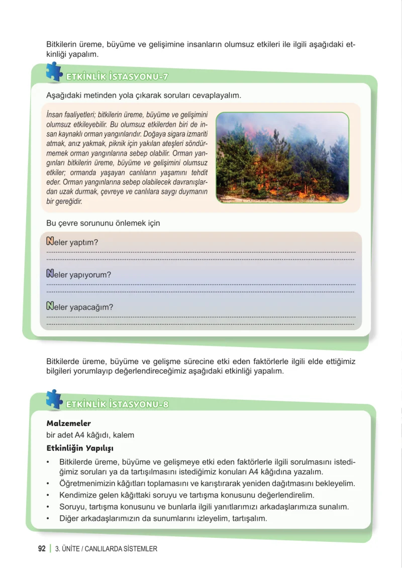 6. Sınıf Fen Bilimleri Ders Kitabı Cevapları Meb Yayınları 1. Kitap Sayfa 92