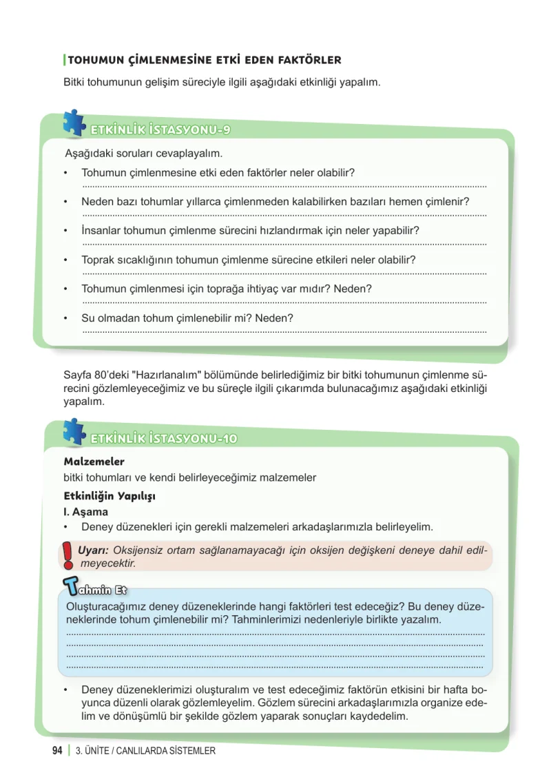 6. Sınıf Fen Bilimleri Ders Kitabı Cevapları Meb Yayınları 1. Kitap Sayfa 94
