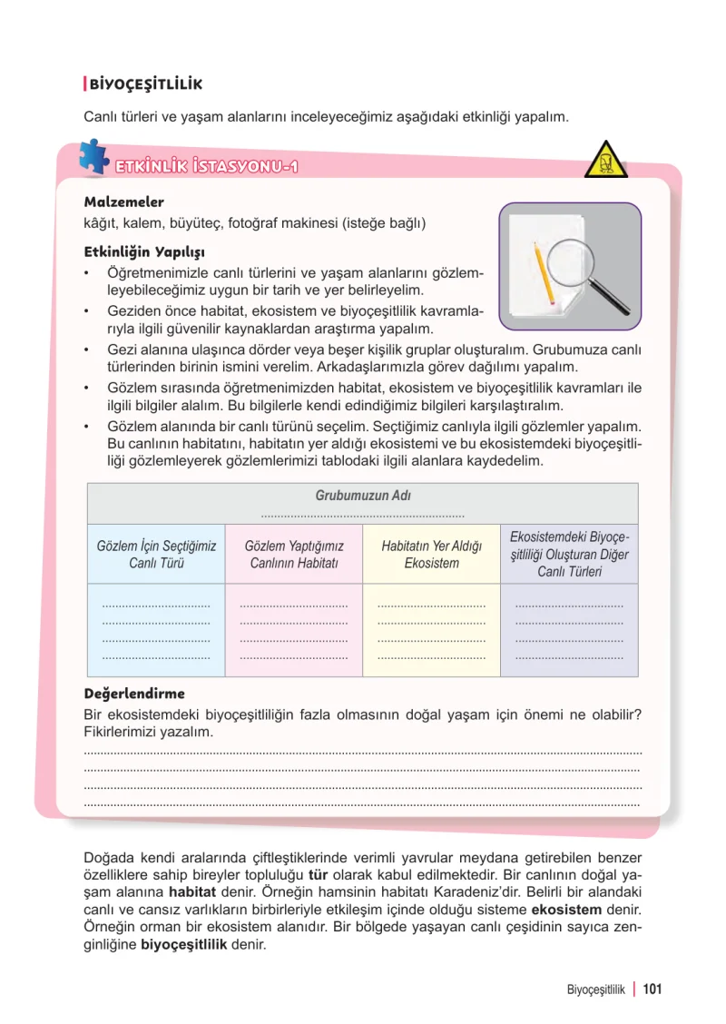 6. Sınıf Fen Bilimleri Ders Kitabı Cevapları Meb Yayınları 2. Kitap Sayfa 101