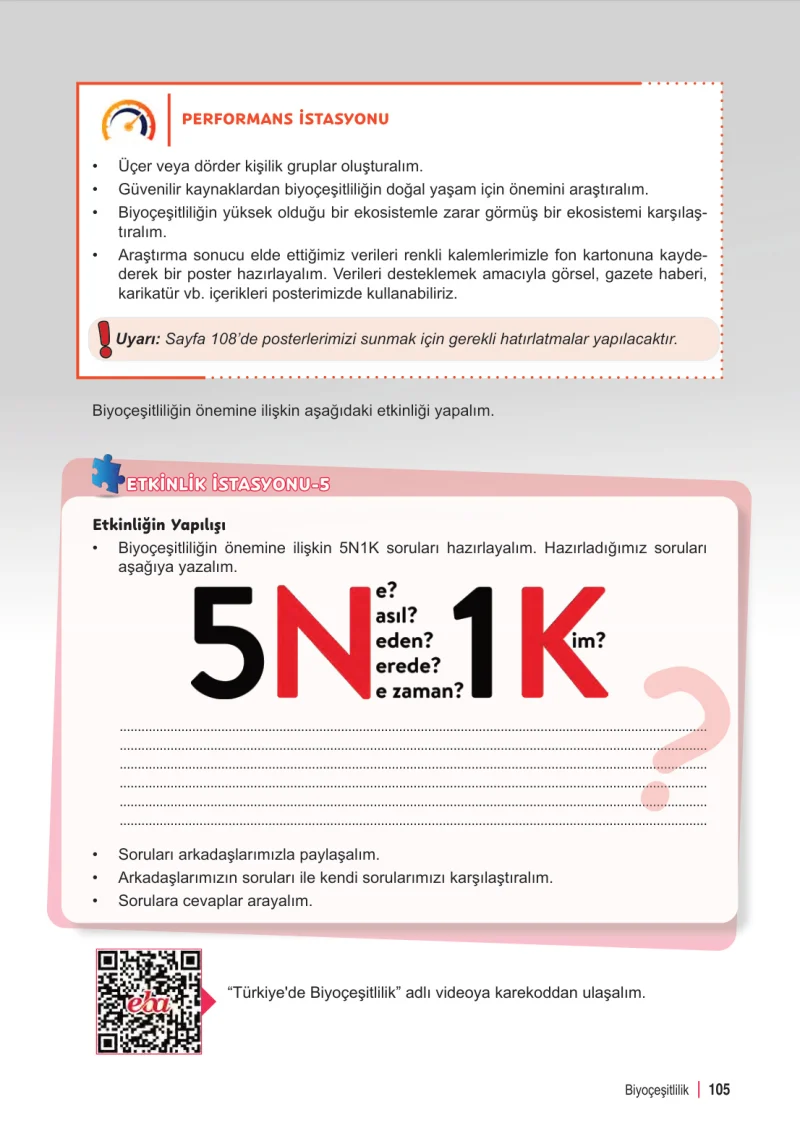 6. Sınıf Fen Bilimleri Ders Kitabı Cevapları Meb Yayınları 2. Kitap Sayfa 105