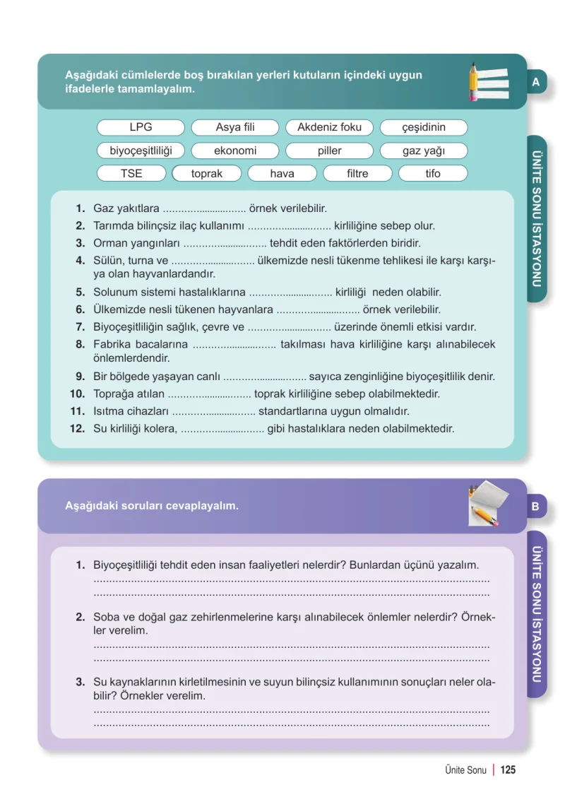 6. Sınıf Fen Bilimleri Ders Kitabı Cevapları Meb Yayınları 2. Kitap Sayfa 125