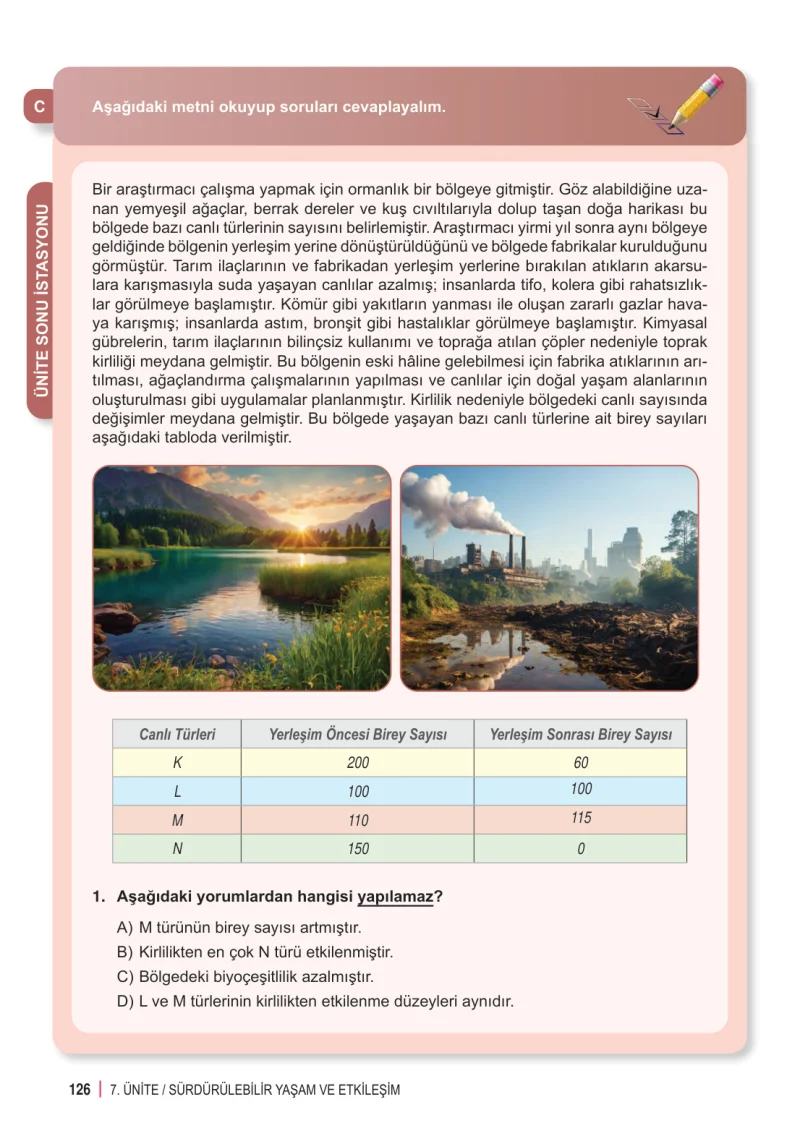 6. Sınıf Fen Bilimleri Ders Kitabı Cevapları Meb Yayınları 2. Kitap Sayfa 126