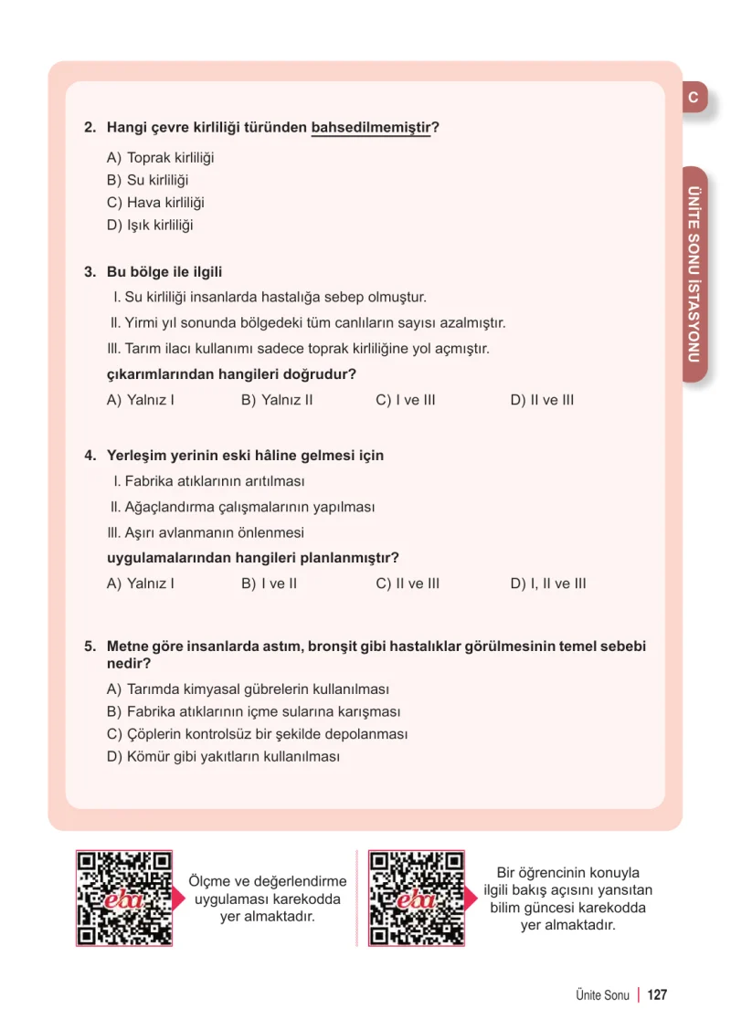 6. Sınıf Fen Bilimleri Ders Kitabı Cevapları Meb Yayınları 2. Kitap Sayfa 127
