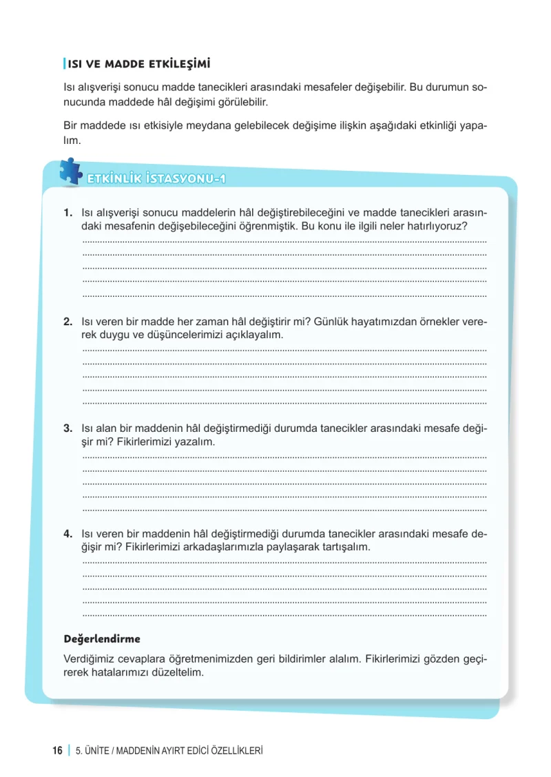 6. Sınıf Fen Bilimleri Ders Kitabı Cevapları Meb Yayınları 2. Kitap Sayfa 16