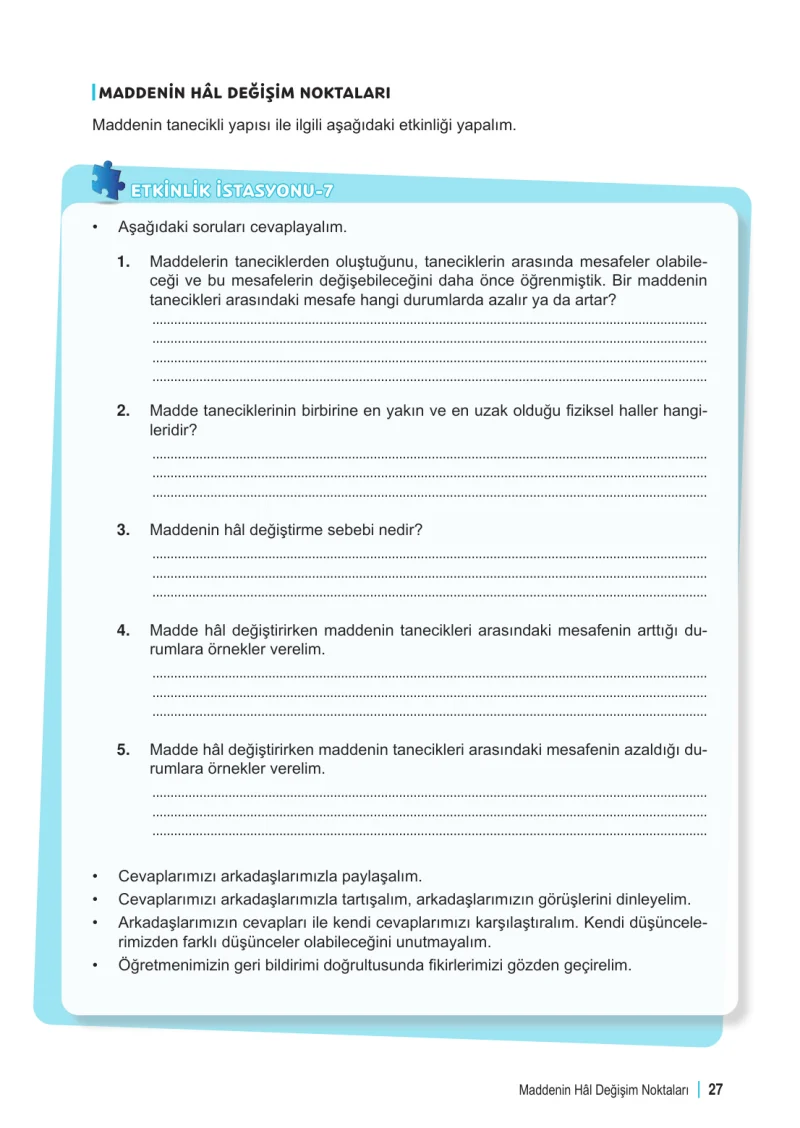 6. Sınıf Fen Bilimleri Ders Kitabı Cevapları Meb Yayınları 2. Kitap Sayfa 27