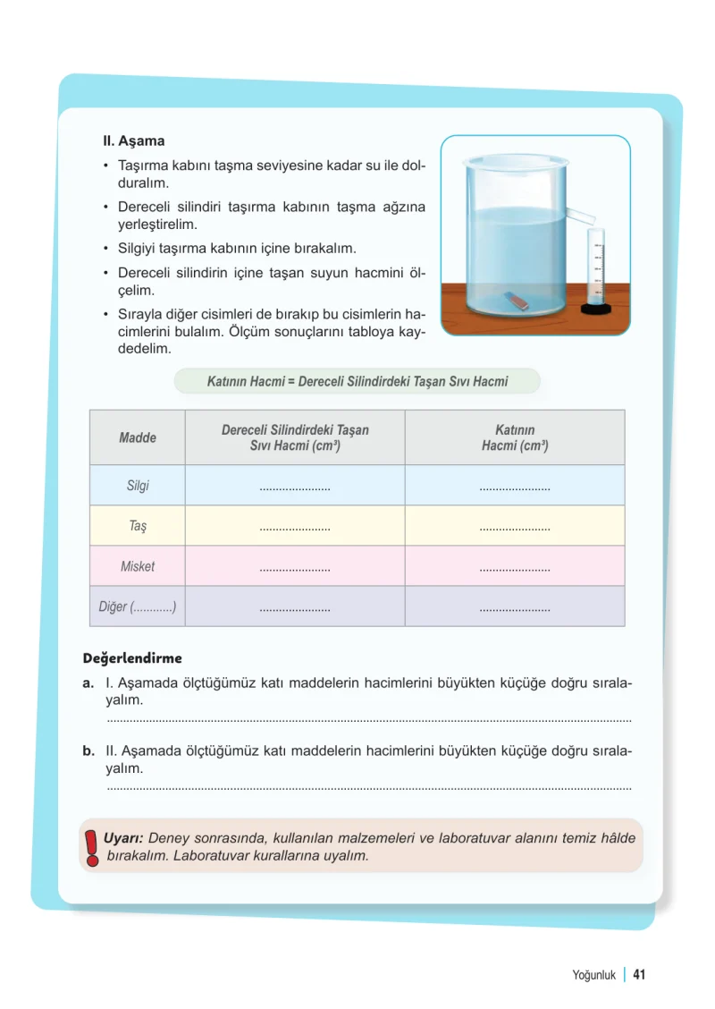 6. Sınıf Fen Bilimleri Ders Kitabı Cevapları Meb Yayınları 2. Kitap Sayfa 41