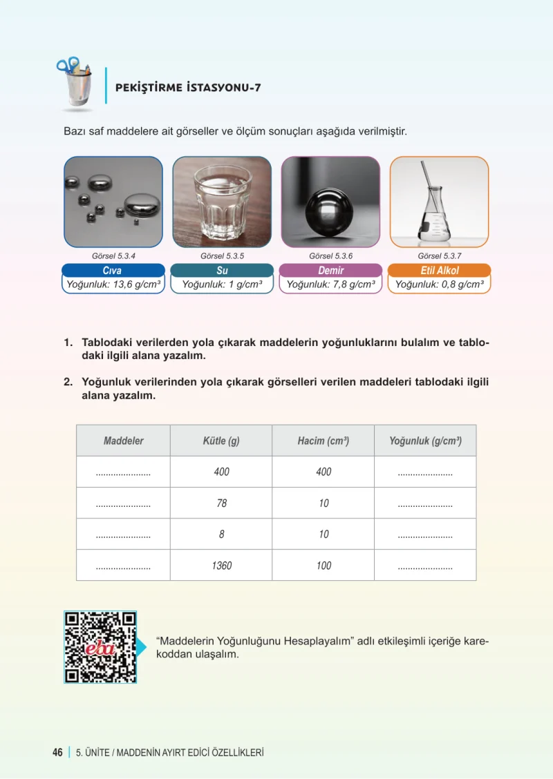 6. Sınıf Fen Bilimleri Ders Kitabı Cevapları Meb Yayınları 2. Kitap Sayfa 46