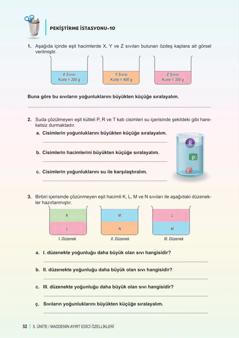 6. Sınıf Fen Bilimleri Ders Kitabı Cevapları Meb Yayınları 2. Kitap Sayfa 52