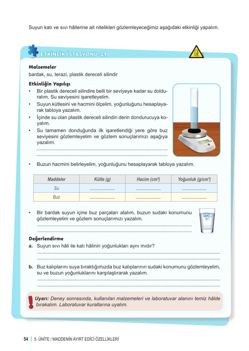 6. Sınıf Fen Bilimleri Ders Kitabı Cevapları Meb Yayınları 2. Kitap Sayfa 54