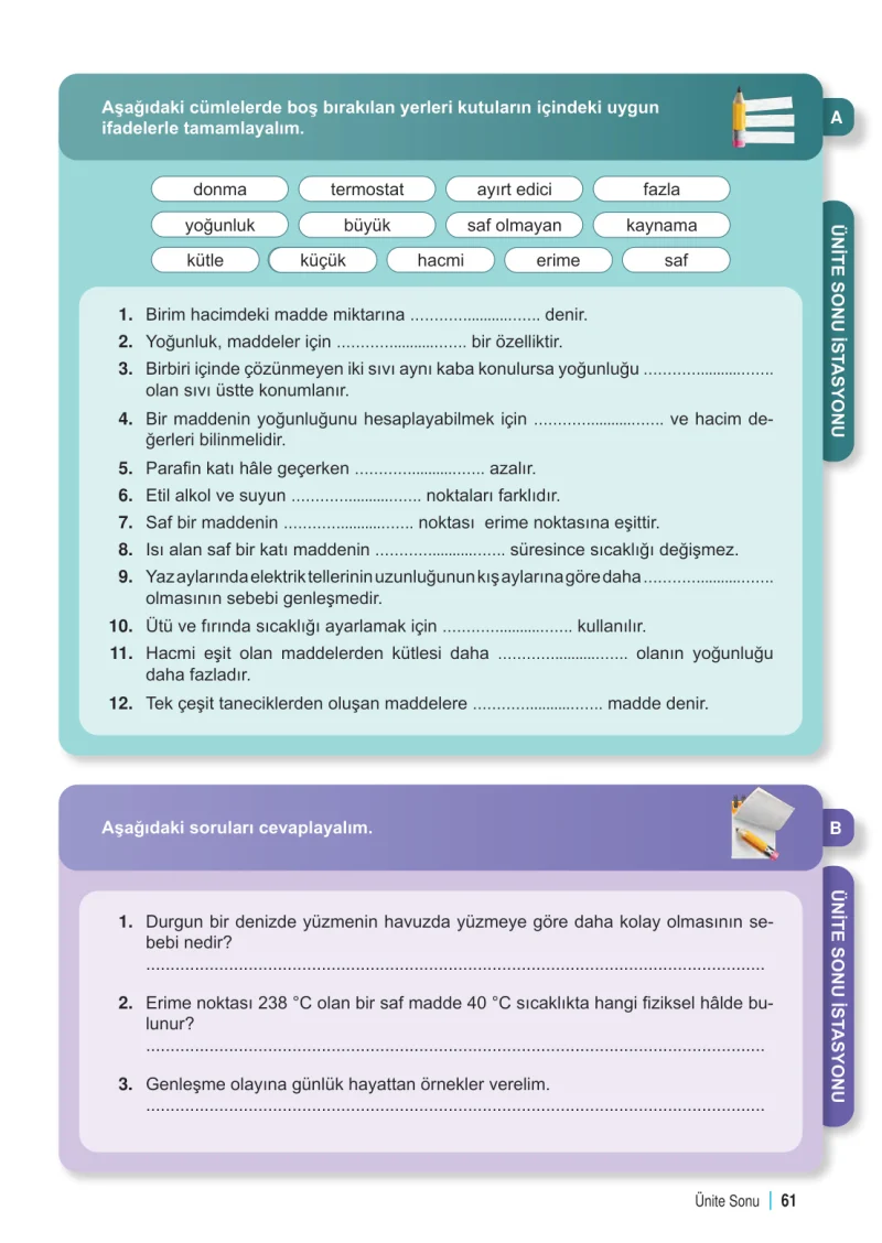 6. Sınıf Fen Bilimleri Ders Kitabı Cevapları Meb Yayınları 2. Kitap Sayfa 61