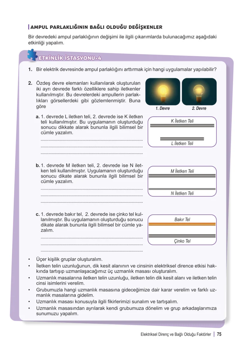 6. Sınıf Fen Bilimleri Ders Kitabı Cevapları Meb Yayınları 2. Kitap Sayfa 75