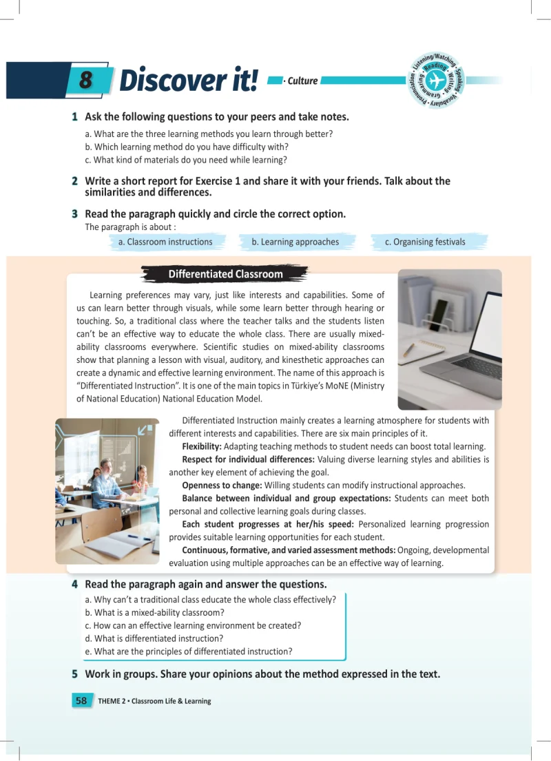 6. Sınıf İngilizce Ders Kitabı Cevapları Meb Yayınları Ders Kitapı Sayfa 58
