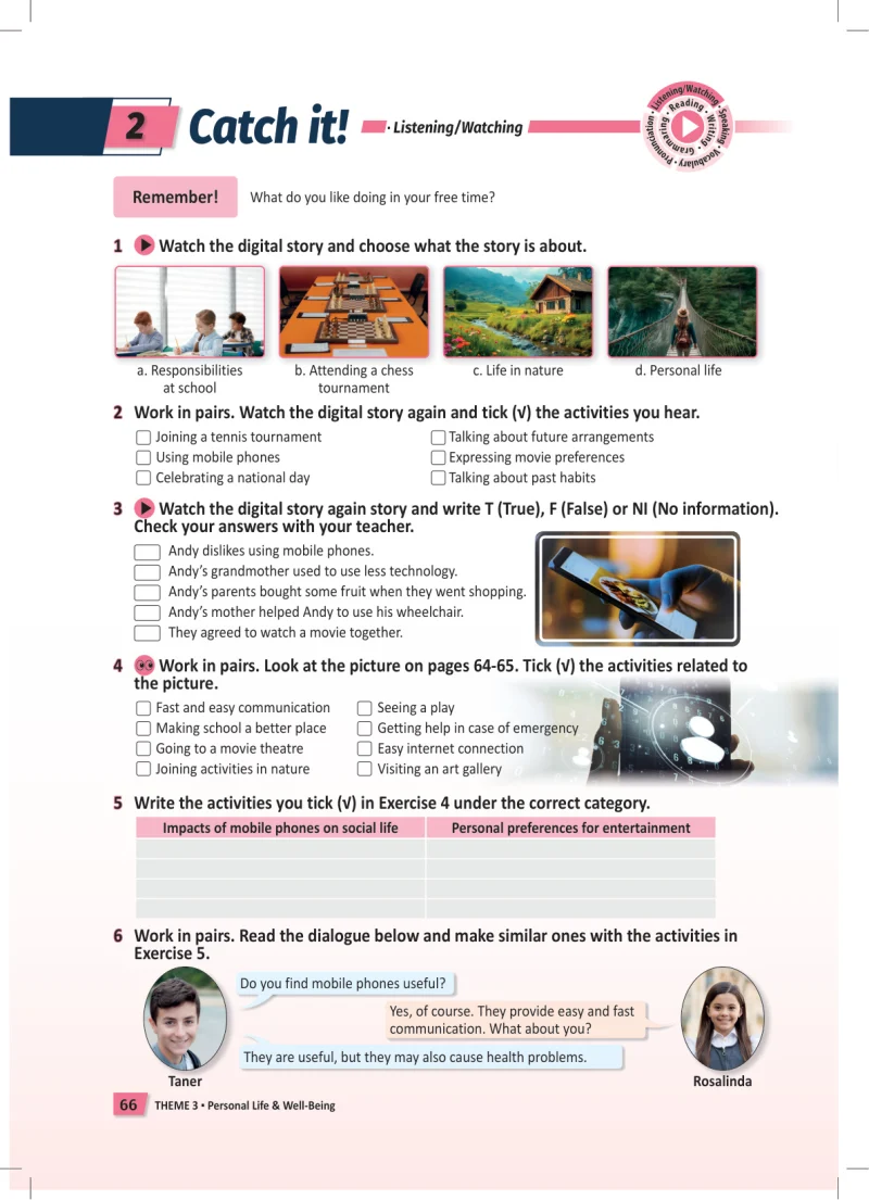 6. Sınıf İngilizce Ders Kitabı Cevapları Meb Yayınları Ders Kitapı Sayfa 66
