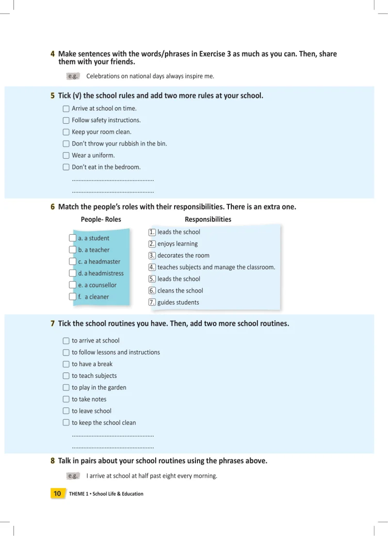 6. Sınıf İngilizce Ders Kitabı Cevapları Meb Yayınları Work Book Sayfa 10