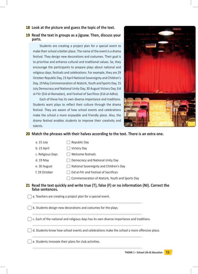 6. Sınıf İngilizce Ders Kitabı Cevapları Meb Yayınları Work Book Sayfa 13