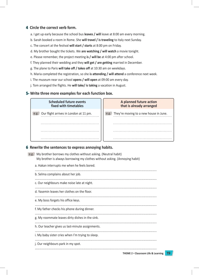 6. Sınıf İngilizce Ders Kitabı Cevapları Meb Yayınları Work Book Sayfa 19
