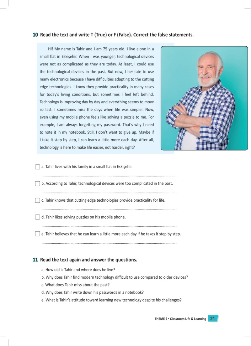 6. Sınıf İngilizce Ders Kitabı Cevapları Meb Yayınları Work Book Sayfa 21