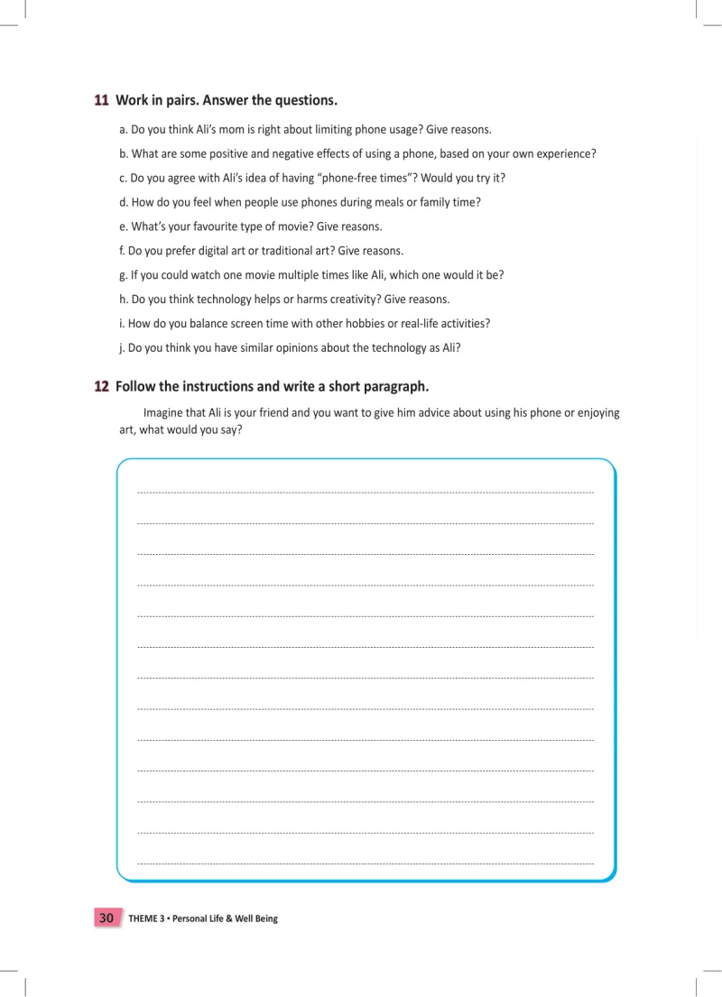6. Sınıf İngilizce Ders Kitabı Cevapları Meb Yayınları Work Book Sayfa 30