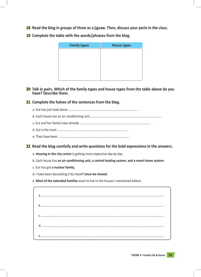 6. Sınıf İngilizce Ders Kitabı Cevapları Meb Yayınları Work Book Sayfa 39