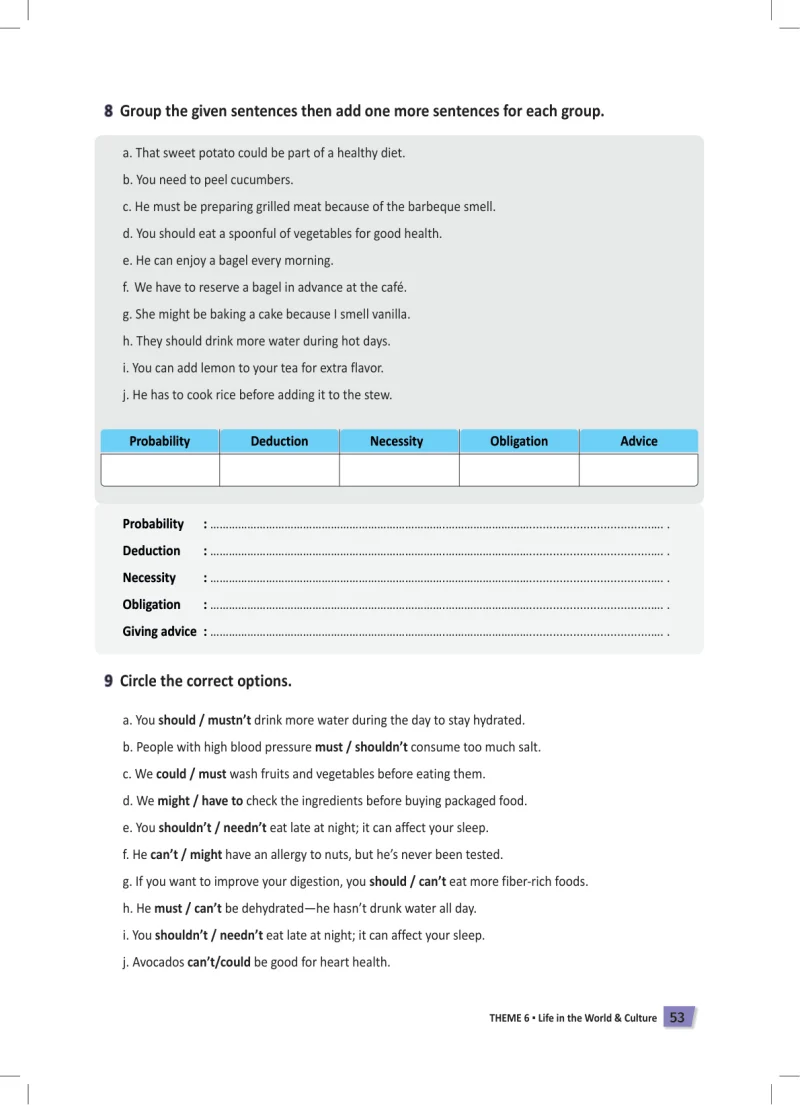 6. Sınıf İngilizce Ders Kitabı Cevapları Meb Yayınları Work Book Sayfa 53