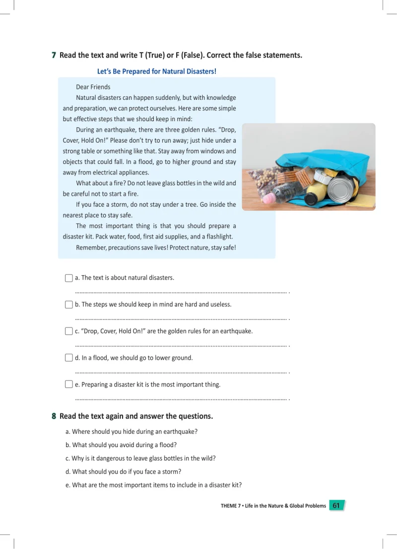6. Sınıf İngilizce Ders Kitabı Cevapları Meb Yayınları Work Book Sayfa 61