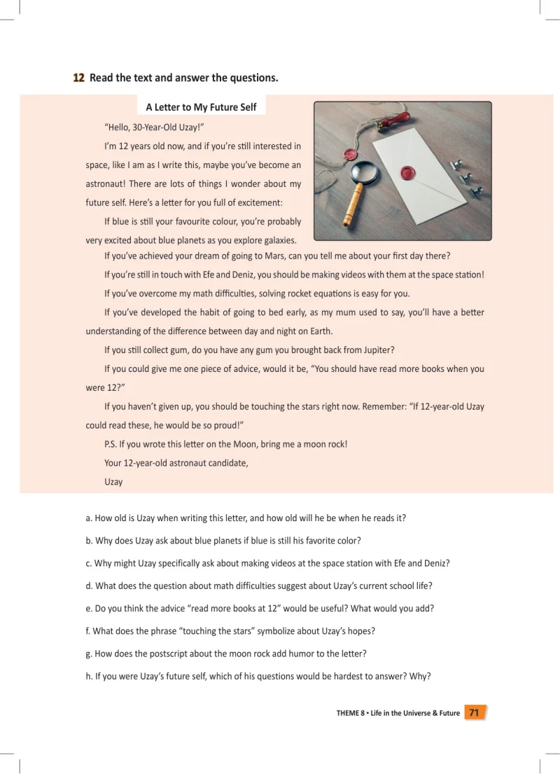 6. Sınıf İngilizce Ders Kitabı Cevapları Meb Yayınları Work Book Sayfa 71