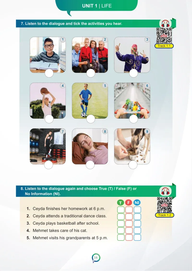 6. Sınıf İngilizce Ders Kitabı Cevapları Meb Yayınları Sayfa 16