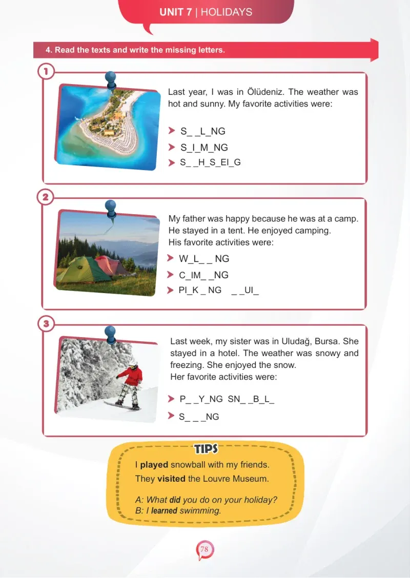 6. Sınıf İngilizce Ders Kitabı Cevapları Meb Yayınları Sayfa 78