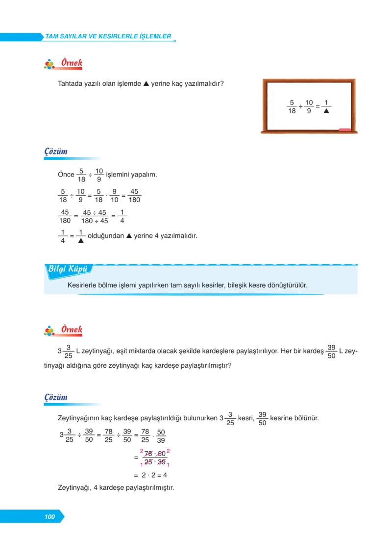 6. Sınıf Matematik Ders Kitabı Cevapları Ata Yayınları Sayfa 100
